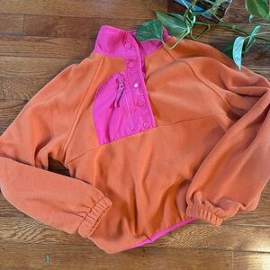 Hippie Rose Vibrant Pink and Orange Fleece